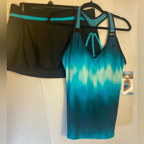 ZeroXposur 2 Piece Tankini & Swim Skort Swimsuit Set Women’s Size Large - Picture 3 of 13